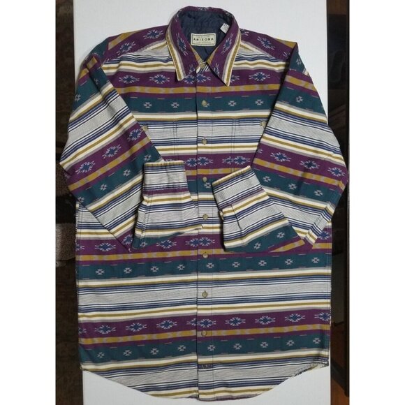 Arizona Jean Company Other - Arizona Jean Co. Aztec Fair Isle Long Sleeve Button Up Shirt Men's Large X-Tall